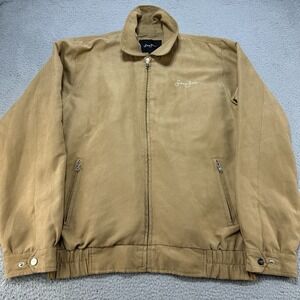 Sean John Jacket Men Medium Brown Bomber Faux Suede Full Zip Coat G3 Apparel Y2K